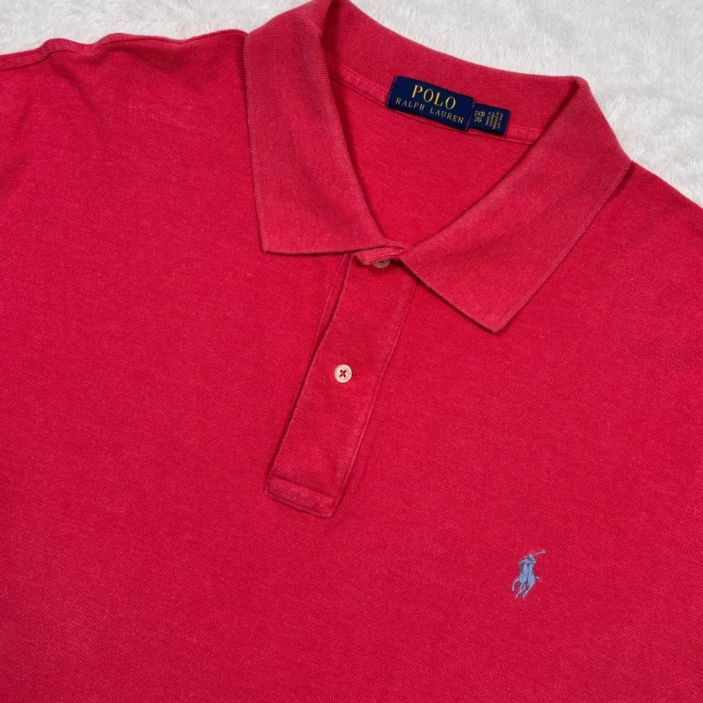 Polo Ralph Lauren Polo Shirt Mens 2XB BIG Red Short Sleeve BOXY Pony Logo Preppy